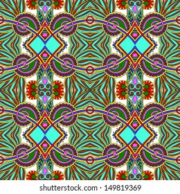 geometry vintage floral seamless pattern