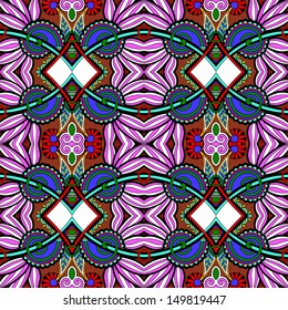 geometry vintage floral seamless pattern