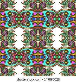 geometry vintage floral seamless pattern