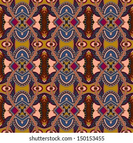 geometry vintage floral seamless pattern