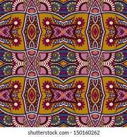 geometry vintage floral seamless pattern