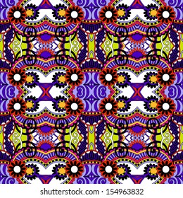 geometry vintage floral seamless pattern