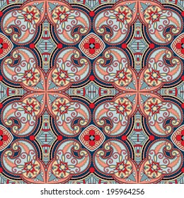 geometry vintage floral seamless pattern