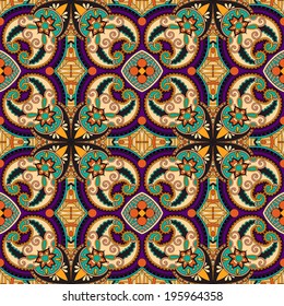 geometry vintage floral seamless pattern