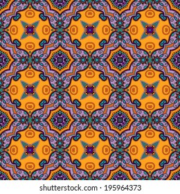 geometry vintage floral seamless pattern