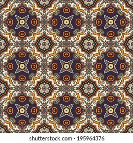 geometry vintage floral seamless pattern