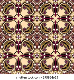geometry vintage floral seamless pattern, ethnic style, you can use for packaging, textile design or scrapbooking