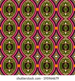 geometry vintage floral seamless pattern, ethnic style, you can use for packaging, textile design or scrapbooking