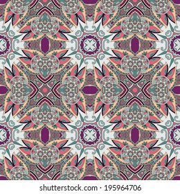 geometry vintage floral seamless pattern, ethnic style, you can use for packaging, textile design or scrapbooking