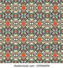 geometry vintage floral seamless pattern