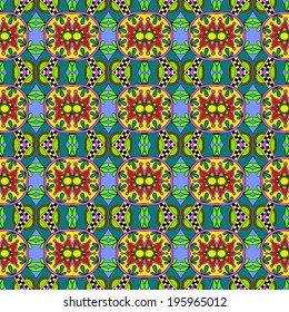 geometry vintage floral seamless pattern