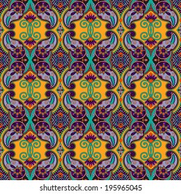 geometry vintage floral seamless pattern