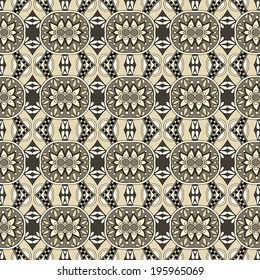 geometry vintage floral seamless pattern