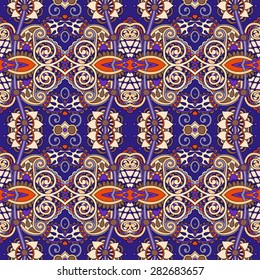 geometry vintage floral seamless pattern, ethnic style, you can use for packaging, textile design or scrapbooking