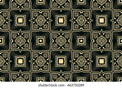 geometry vintage pattern, ethnic style ornamental background, ornate decor for fabric design, endless texture, vector illustration