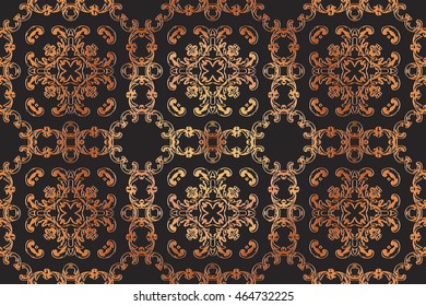geometry vintage pattern, ethnic style ornamental background, ornate decor for fabric design, endless texture, vector illustration