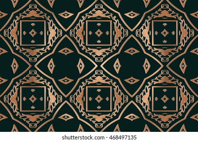 geometry vintage pattern, ethnic style ornamental background, ornate decor for fabric design, endless texture, vector illustration
