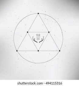 Geometry web banner. made of circle and triangles. Vector illustration