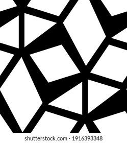 Geometry white black simple seamless pattern. Triangle, square design elements. Vector illustration for cloth, wrapping paper, cover, fabric