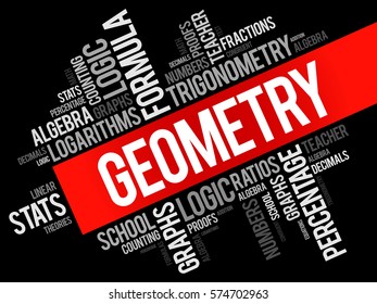 Geometry word cloud collage, education concept background