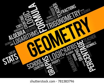 Geometry word cloud collage, education concept background