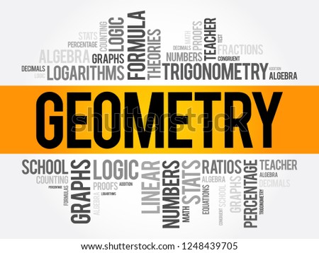 Geometry word cloud collage, education concept background