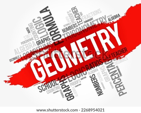 Geometry word cloud collage, education concept background