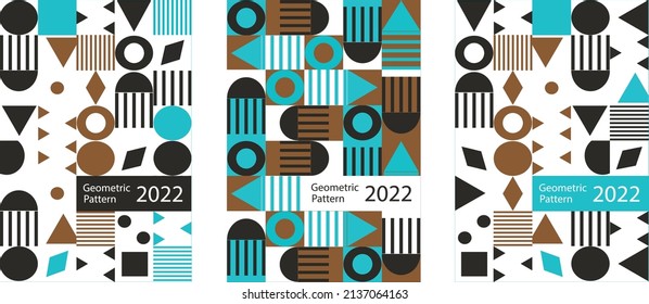 Geomettric pattern set vector illustration.