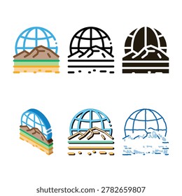 geomorphology science icon vector. geomorphology science sign. color variants symbol