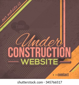 Geomotric and Grunge Background of Website Under Construction Template