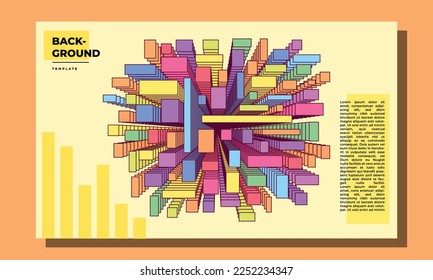 Geomteric rectangular layers background template copy space for poster or banner