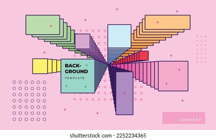 Geomteric rectangular layers background template copy space for poster or banner