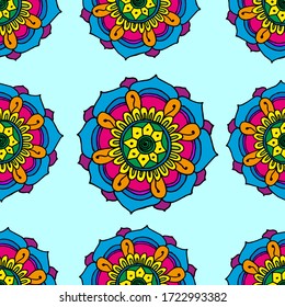 Geomtric mandala pattern seamless drawing background