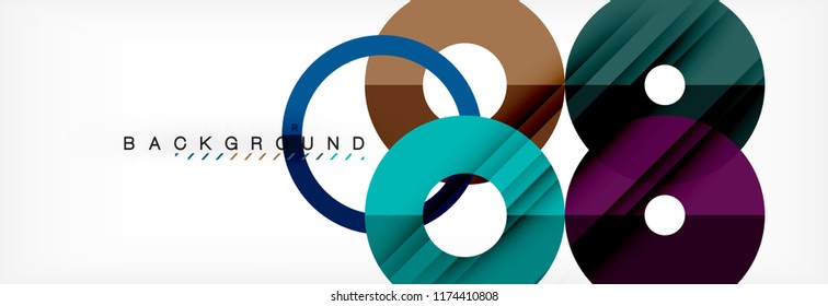 Geomtric modern backgrounds, rings abstract template, vector illustration