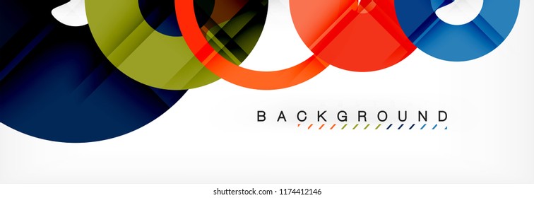 Geomtric modern backgrounds, rings abstract template, vector illustration