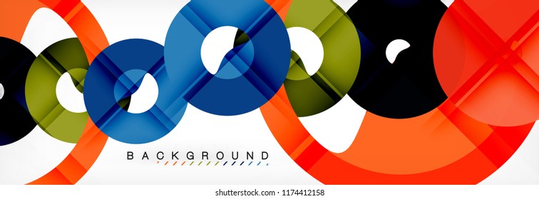 Geomtric modern backgrounds, rings abstract template, vector illustration