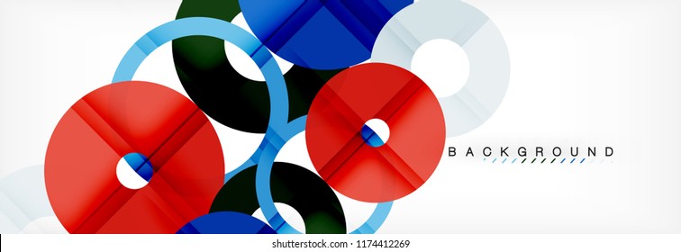 Geomtric modern backgrounds, rings abstract template, vector illustration