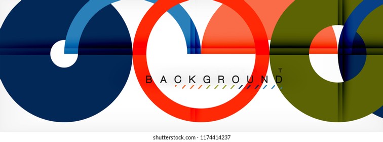 Geomtric modern backgrounds, rings abstract template, vector illustration