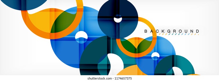 Geomtric modern backgrounds, rings abstract template, vector illustration