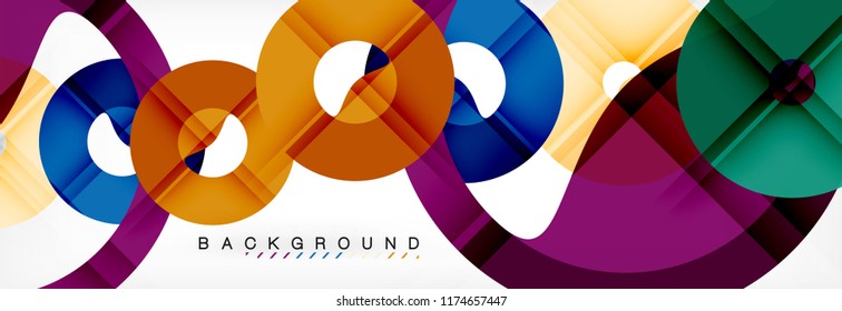 Geomtric modern backgrounds, rings abstract template, vector illustration