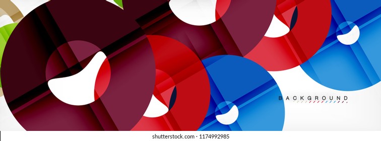 Geomtric modern backgrounds, rings abstract template, vector illustration