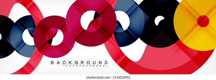 Geomtric modern backgrounds, rings abstract template, vector illustration