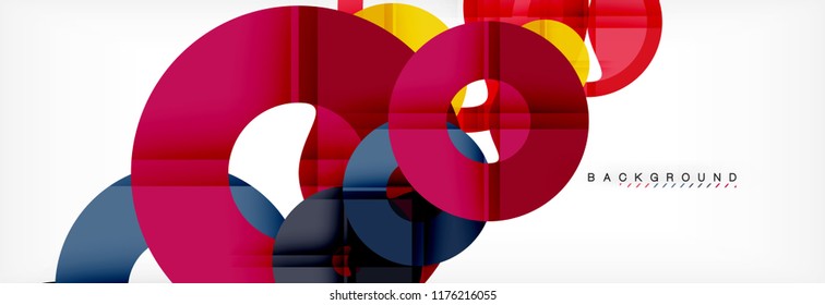 Geomtric modern backgrounds, rings abstract template, vector illustration