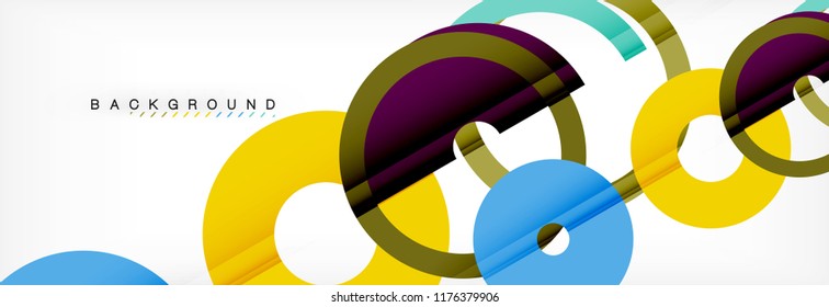 Geomtric modern backgrounds, rings abstract template, vector illustration