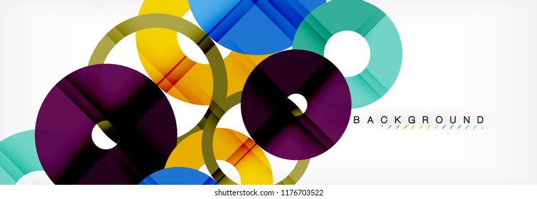 Geomtric modern backgrounds, rings abstract template, vector illustration