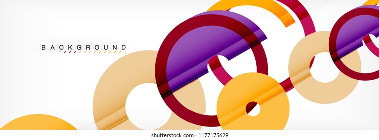 Geomtric modern backgrounds, rings abstract template, vector illustration
