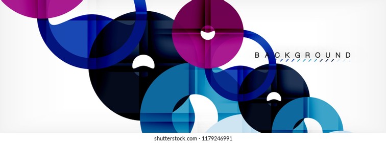 Geomtric modern backgrounds, rings abstract template, vector illustration