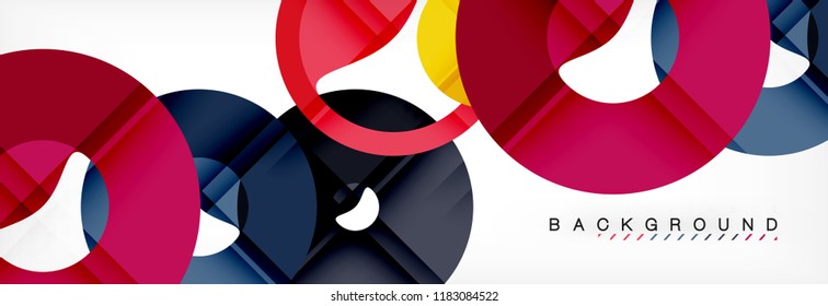 Geomtric modern backgrounds, rings abstract template, vector illustration