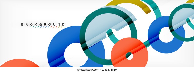 Geomtric modern backgrounds, rings abstract template, vector illustration