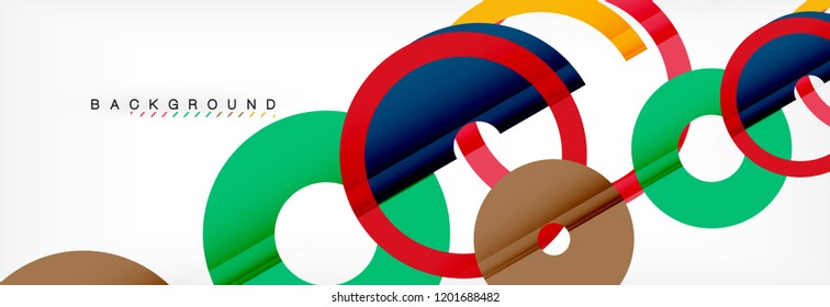 Geomtric modern backgrounds, rings abstract template, vector illustration